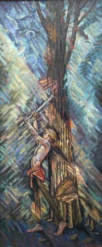 Father's Tree (Canvas, oil, 170x80, 2006)