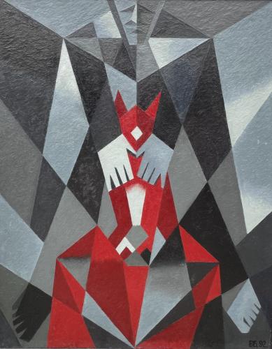 Вершник (Енкаустика, 130х120, 1996 рік)